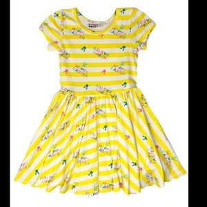 Dot Dot Smile Yellow Stripe Hoppy Easter Cap Dress size 2T